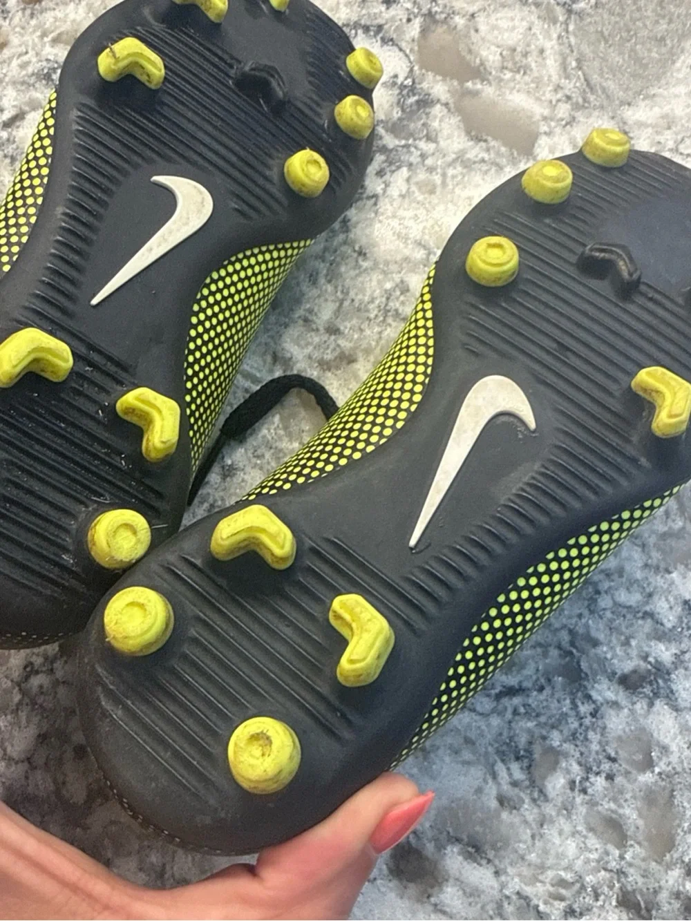 Nike Kids Soccer Cleats in Neon Yellow and Black